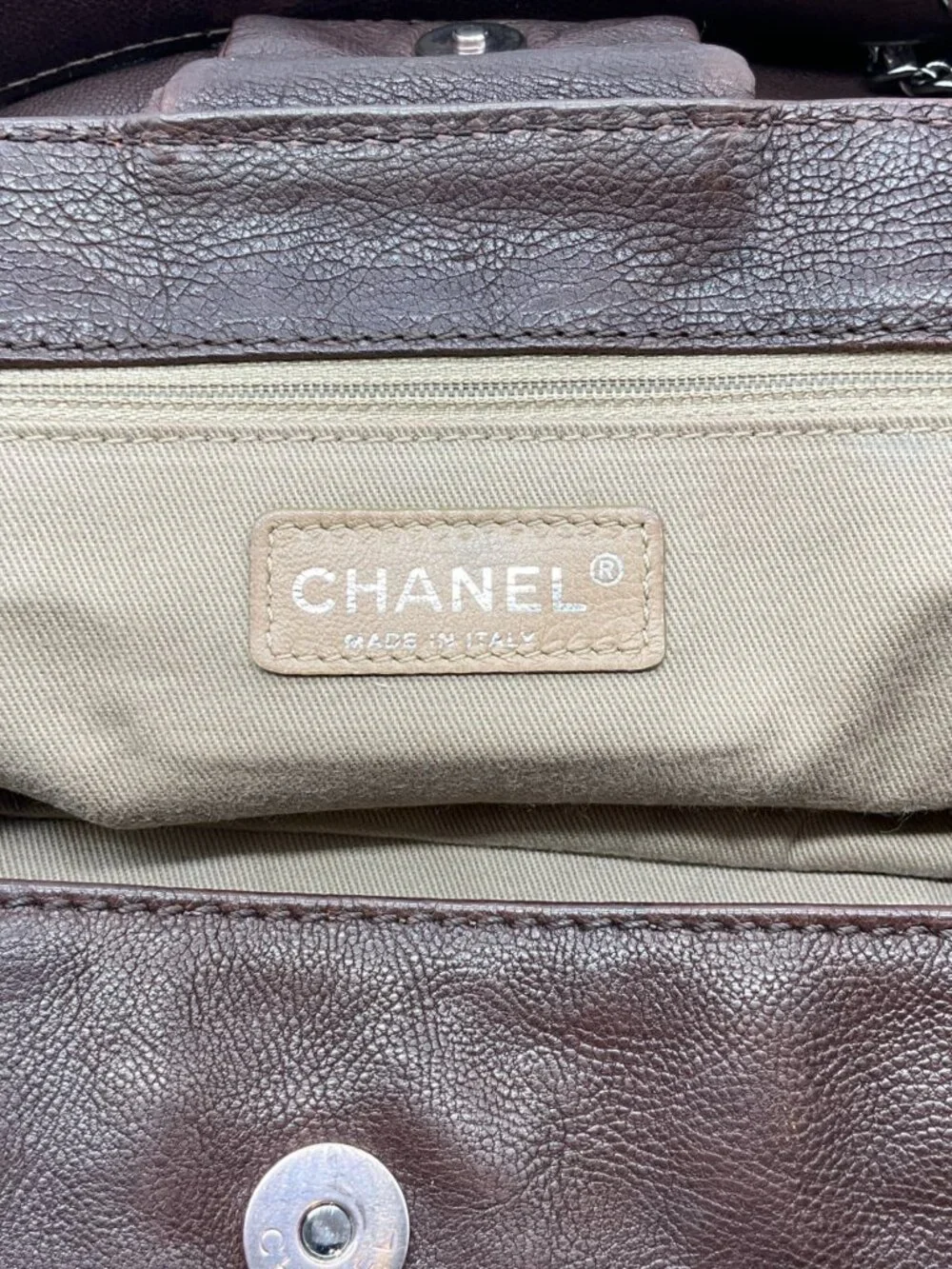 Chanel Brown Leather Diamond Stitch Shoulder Bag